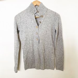Tory Burch Gray Sweater Gold Buttons